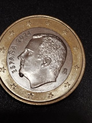 Moneda 1€ España 2024 Error Barbilla