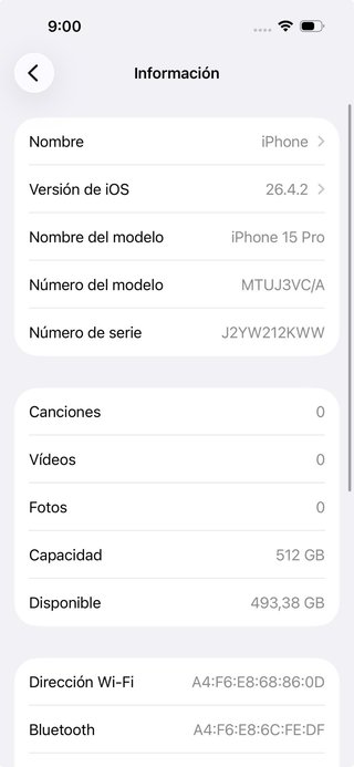 iPhone 15 Pro 512GB Blanco Batería 85%