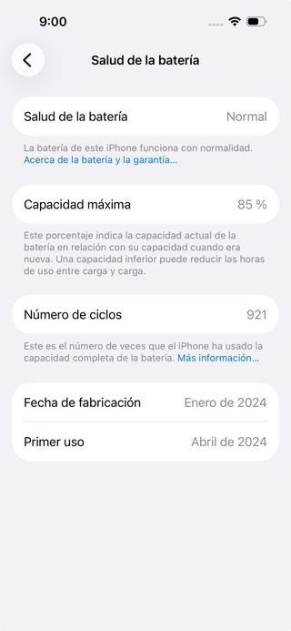iPhone 15 Pro 512GB Blanco Batería 85%