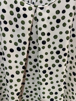 Camicina fantasia pois beige e verde