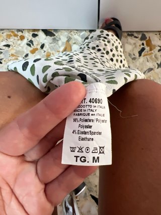 Camicina fantasia pois beige e verde