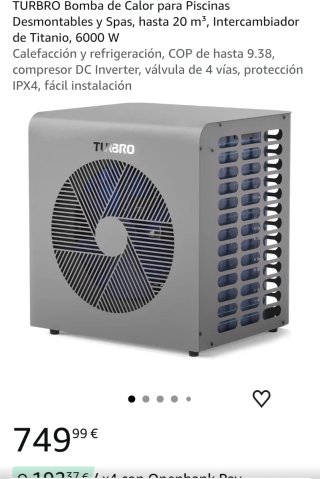 Bomba de Calor TURBRO Piscinas/Spas 6000W