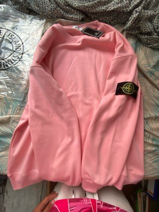 Sudadera Stone Island Rosa Nueva con Etiquetas