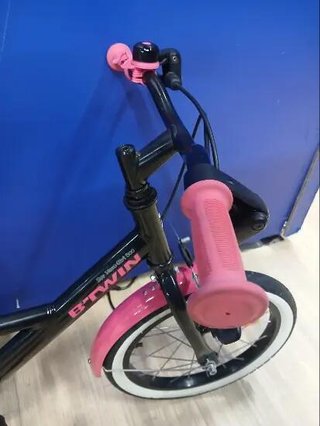 Bicicleta niños 16 pulgadas Btwin 500 Spy Hero Girl negra