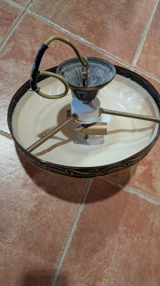 Lámpara colgante cristal y metal dorada