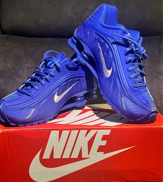 Nike Shox R4 Azul y Plateado