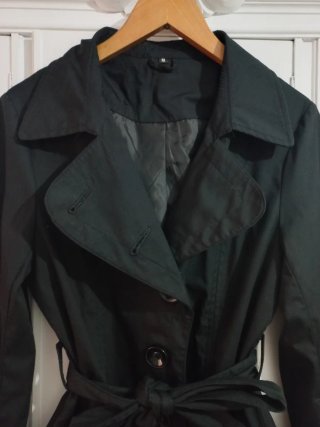 Gabardina Negra Vintage Talla M