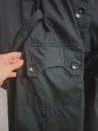 Gabardina Negra Vintage Talla M