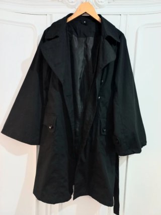 Gabardina Negra Vintage Talla M