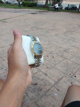 Reloj Ruisung bicolor dorado y plateado