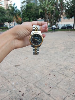 Reloj Ruisung bicolor dorado y plateado