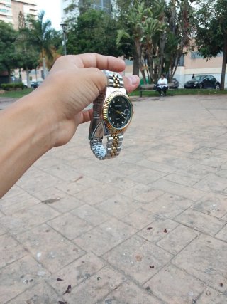 Reloj Ruisung bicolor dorado y plateado