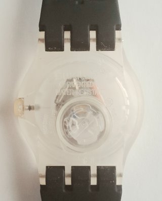 Orologio Swatch 2005 con cinturino nero trasparente