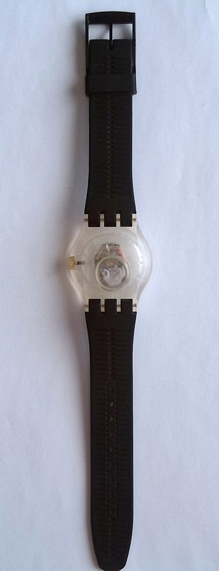 Orologio Swatch 2005 con cinturino nero trasparente