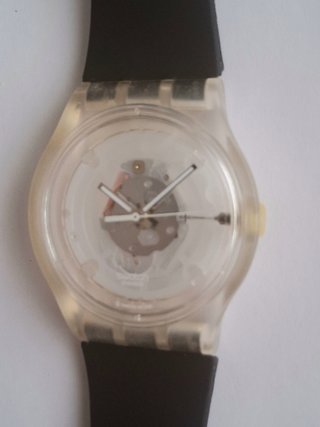 Orologio Swatch 2005 con cinturino nero trasparente