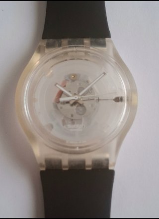 Orologio Swatch 2005 con cinturino nero trasparente
