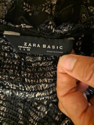 Zara Blusa Seta Arricciata Fantasia