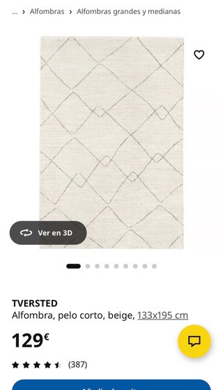 Alfombra Ikea Beige Diseño Geométrico