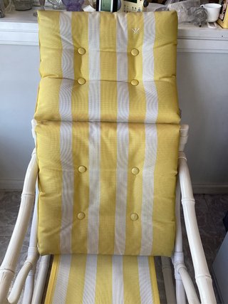 Sillón terraza/jardin blanco y amarillo