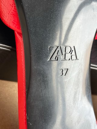 Sandalias tacón Zara Rojo Talla 37