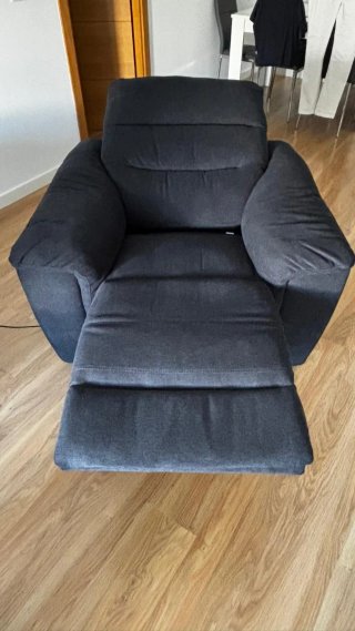 Sillón relax Conforama Gabriel tela gris