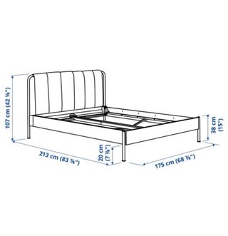 Estructura Cama Tapizada Beige Ikea