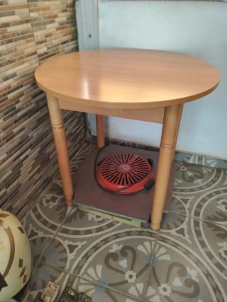 Mesa camilla redonda con brasero y cristal