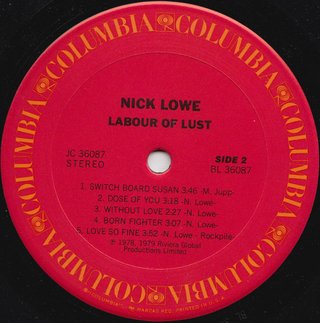 Nick Lowe Labour Of Lust LP 33 RPM 1979 Columbia