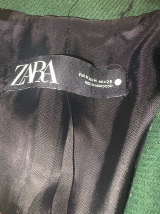 Abrigo  lana Zara verde botella