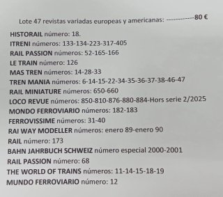Lote Revistas Ferrocarril Europeas y Americanas