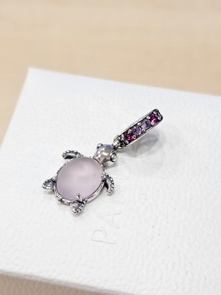 Pandora Charm Tortuga Rosa Plata Lila