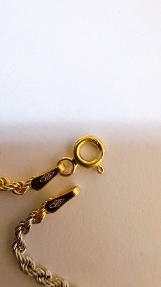 Bracciale Funetta a corda oro 18kt 750 tricolore