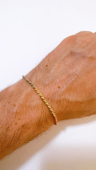 Bracciale Funetta a corda oro 18kt 750 tricolore