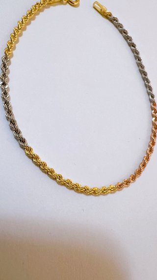 Bracciale Funetta a corda oro 18kt 750 tricolore