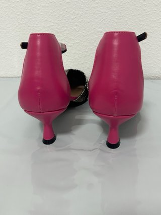 Sandalias Buonarotti Talla 40 Serpiente y Rosa