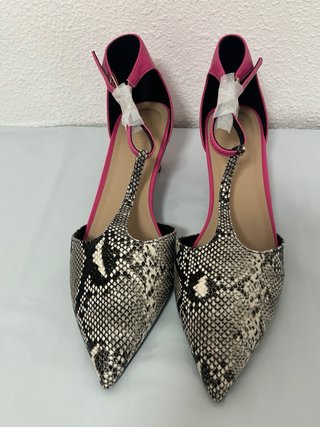 Sandalias Buonarotti Talla 40 Serpiente y Rosa