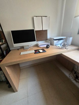 Escritorio L Expandible, Anch Lado Exp 69.5 max.