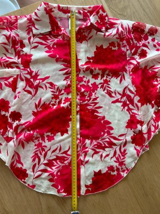 Camicia donna fantasia floreale rossa e bianca