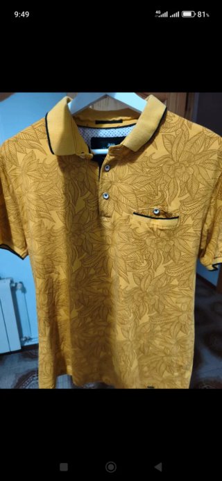 Polo Caballero Estampado Hojas