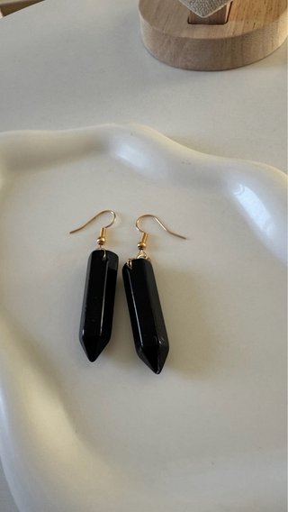Orecchini pendenti oro e nero