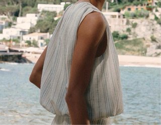 Blusa globo Zara sin mangas rayas. Un unico uso