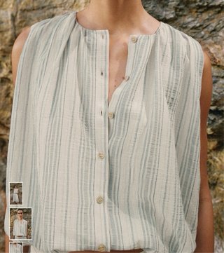 Blusa globo Zara sin mangas rayas. Un unico uso