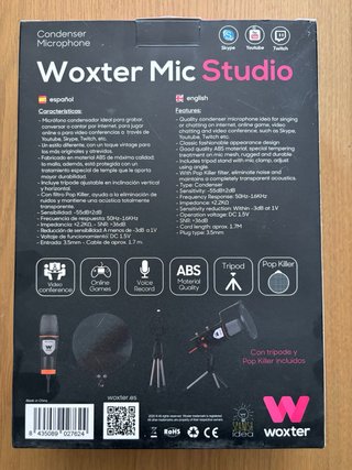 Micrófono Woxter Mic Studio Condenser