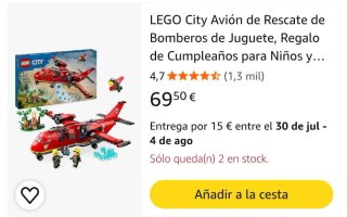 LEGO City Avión de Rescate Bomberos