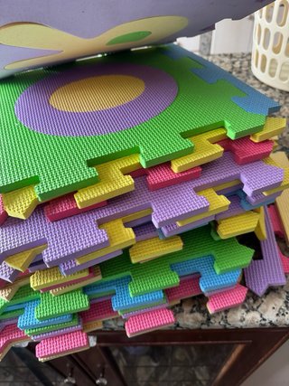 Alfombra puzzle infantil multicolor