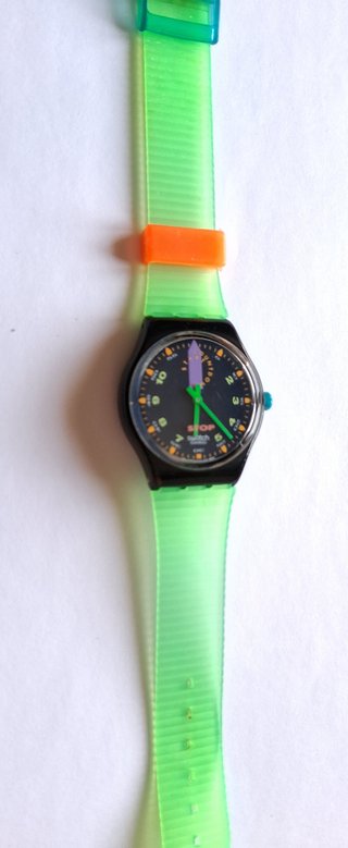 Reloj Swatch StopWatch Negro y Verde