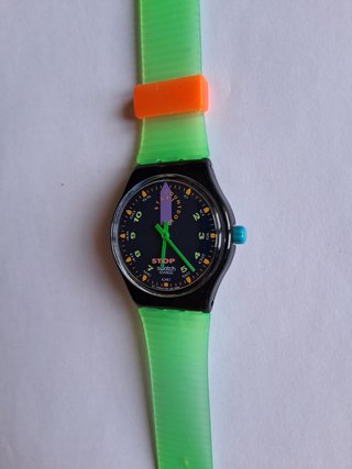 Reloj Swatch StopWatch Negro y Verde