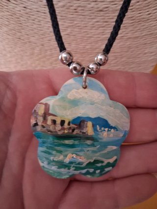 Collana donna con ciondolo dipinto