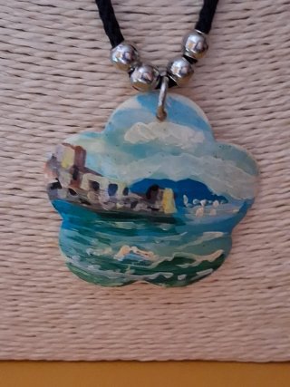 Collana donna con ciondolo dipinto