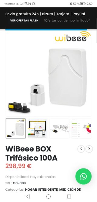 Medidor Consumo Eléctrico WiBeee Wifi Trifásico 10